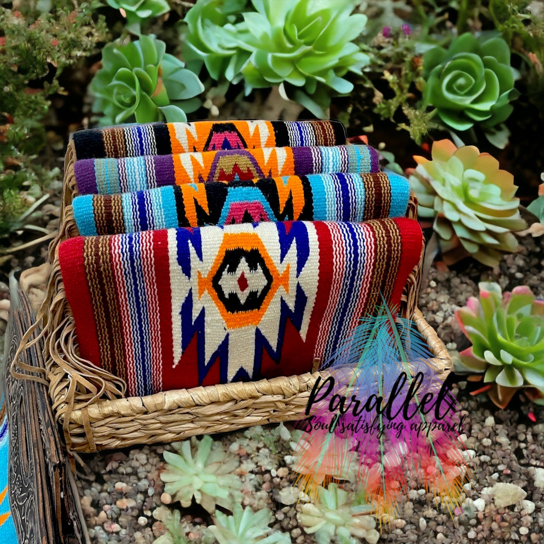 Authentic Bison Leather Aztec Clutch Crossbody, bison Leather Strap included with handcrafted design