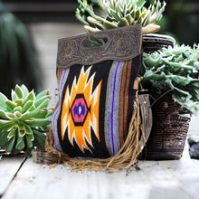 Load image into Gallery viewer, Authentic Bison Leather Aztec Clutch Crossbody, bison Leather Strap included with handcrafted design
