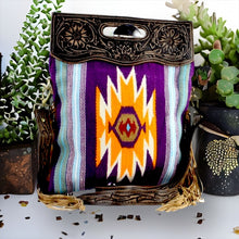 Load image into Gallery viewer, Aztec Bison leather Crossbody or Clutch
